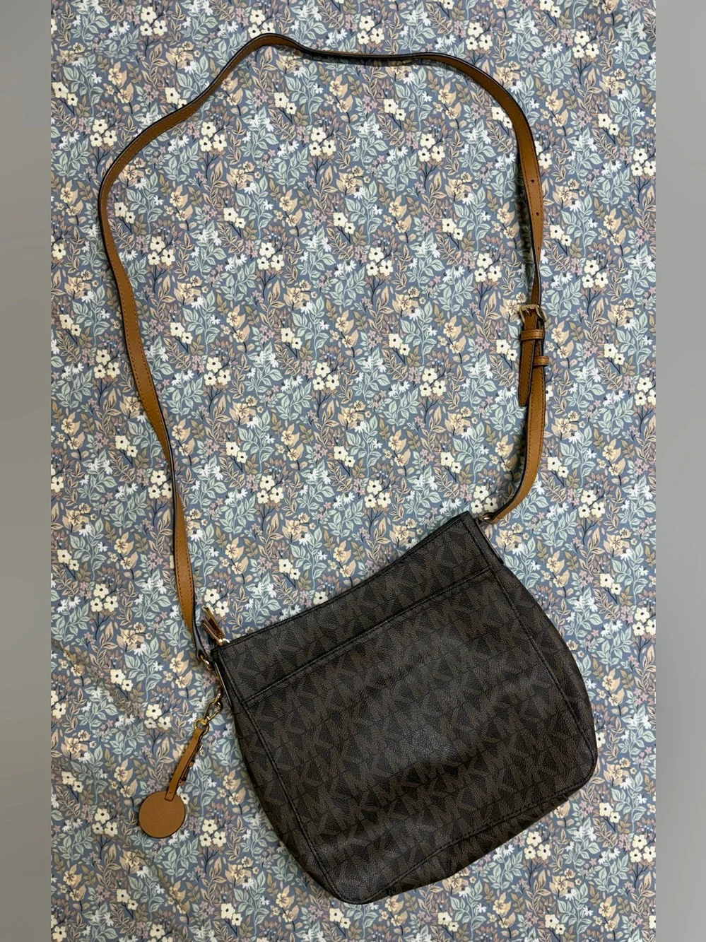 Michael Kors Jet Set Brown MK Signature Crossbody Messenger Bag